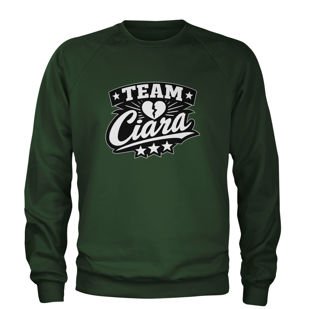 Team Ciara Scamanda Broken Heart Adult Crewneck Sweatshirt Forest Green