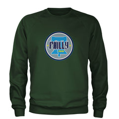 Philly Pride Liberty Bell Adult Crewneck Sweatshirt Forest Green