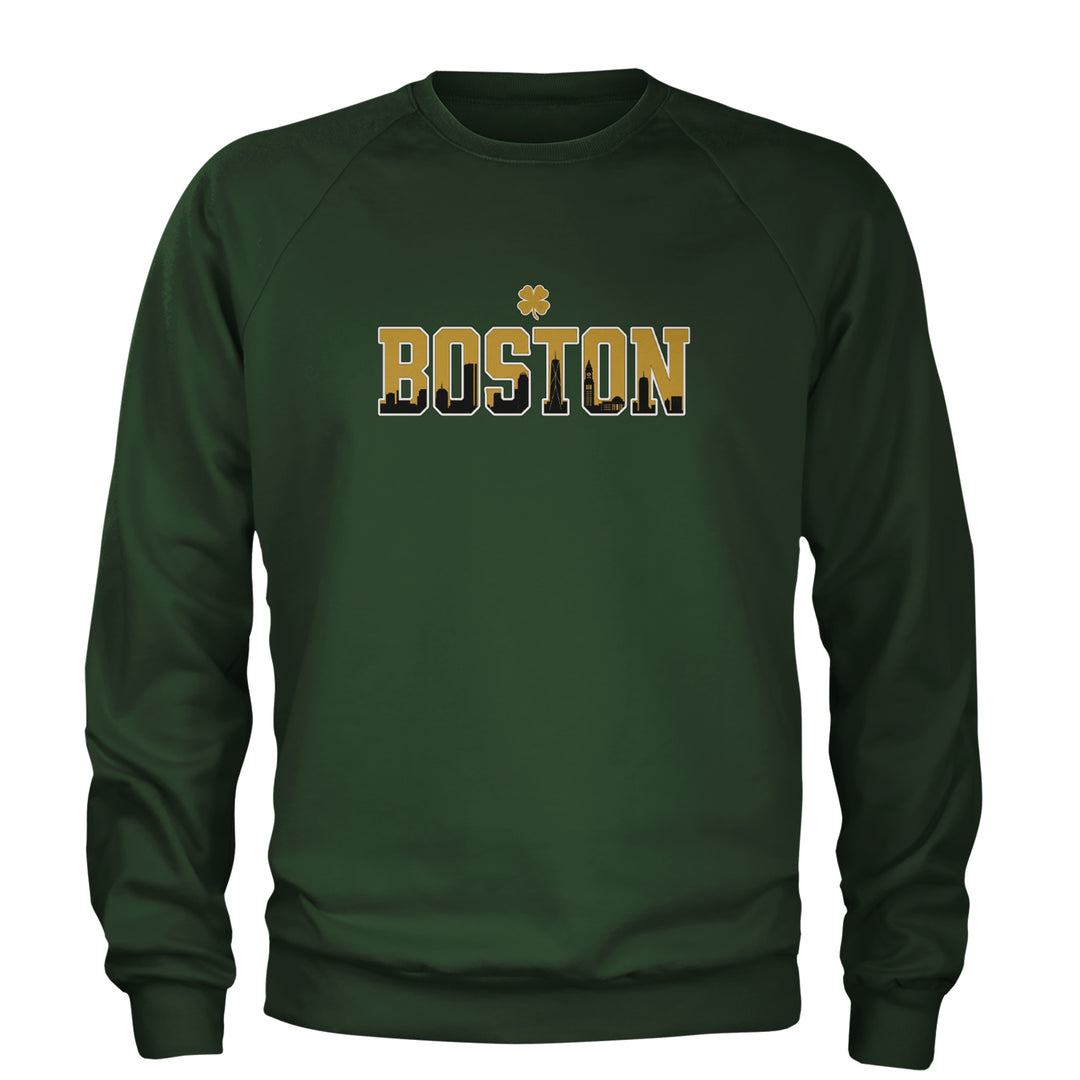 Boston City Pride Irish Adult Crewneck Sweatshirt Forest Green