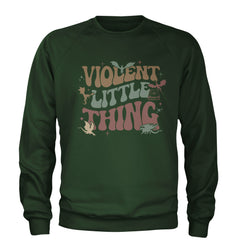 Violent Little Thing Dragon Adult Crewneck Sweatshirt Forest Green