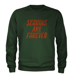 Sequins Are Forever Retro Glam Adult Crewneck Sweatshirt Forest Green