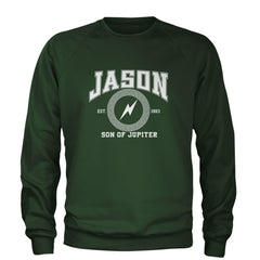 Jason Son of Jupiter Storm Bringer Adult Crewneck Sweatshirt Forest Green