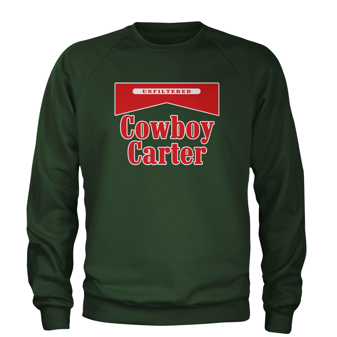 Cowboy Karter Country Act Two Adult Crewneck Sweatshirt Forest Green