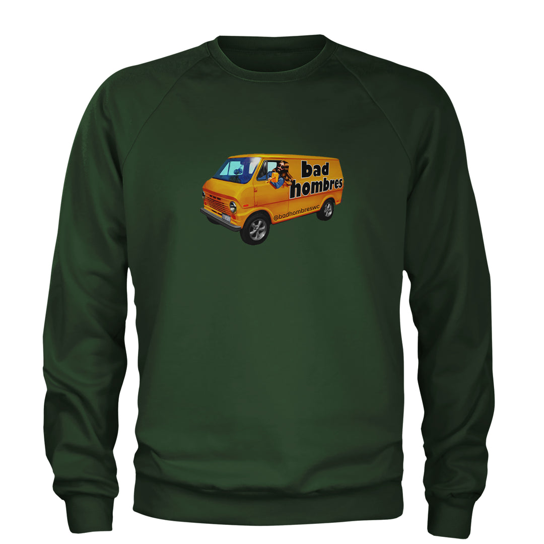 Bad Hombres Van West Chester Band Adult Crewneck Sweatshirt Forest Green