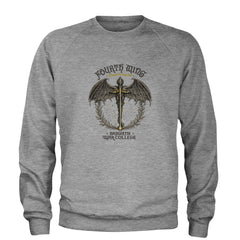 Fourth Wing Dragon Rider Vintage Basgiath War College Adult Crewneck Sweatshirt Heather Grey