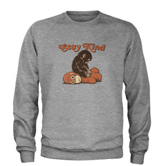 Punch Stay Kind Macaque Adult Crewneck Sweatshirt Heather Grey