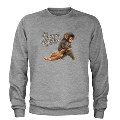Punch Brave Together Stuffed Animal Adult Crewneck Sweatshirt Heather Grey