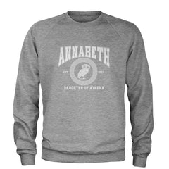 Annabeth Daughter of Athena Owl Wisdom Adult Crewneck Sweatshirt Heather Grey