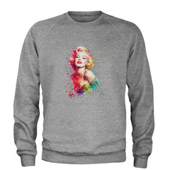 Mrs. Monroe Watercolors Bombshell Adult Crewneck Sweatshirt Heather Grey