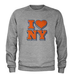New York City Pride Heart Adult Crewneck Sweatshirt Heather Grey
