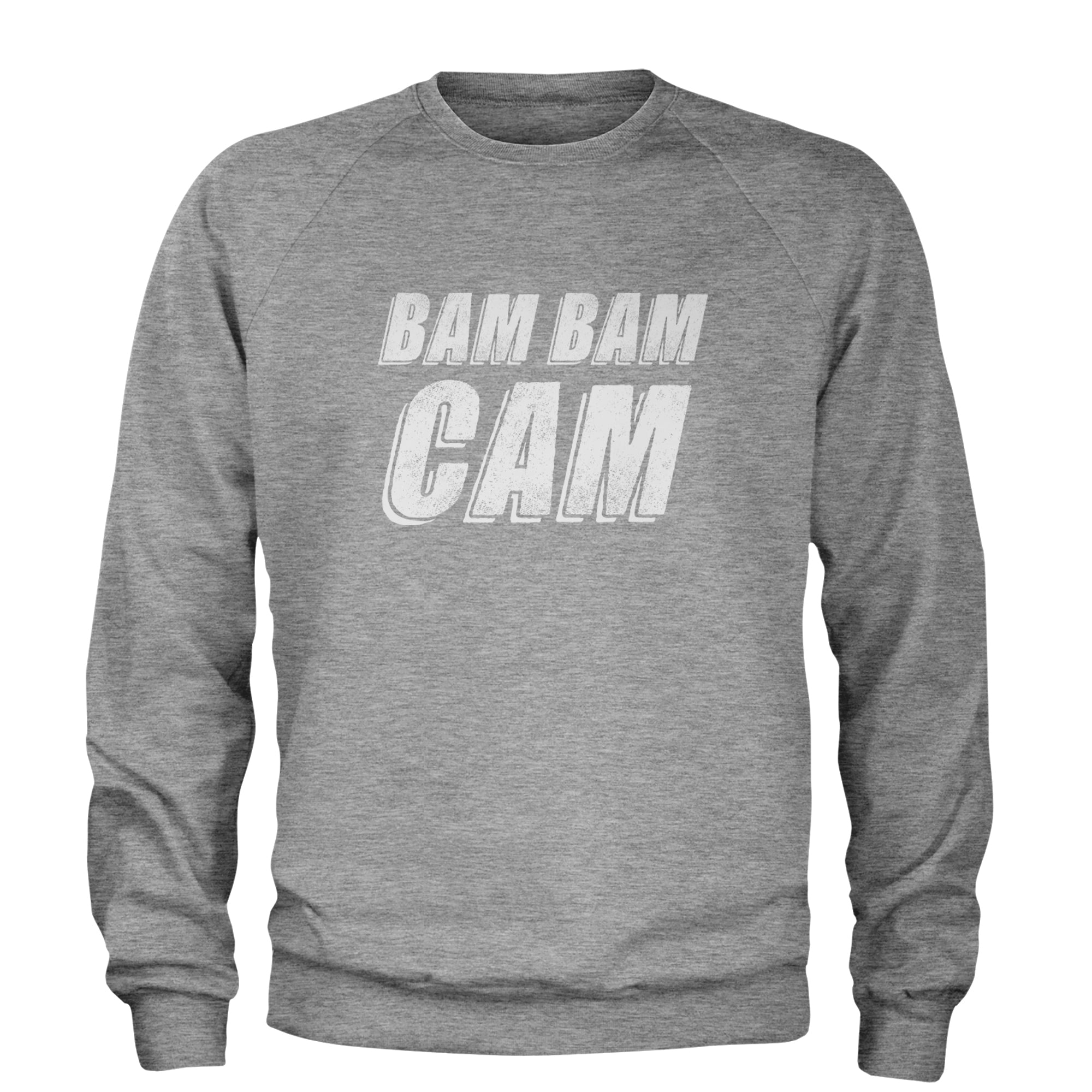Bam Bam Cam Adult Crewneck Sweatshirt Heather Grey