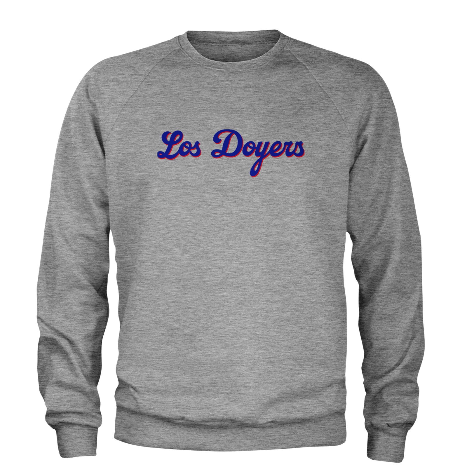 Los Doyers LA Baseball Adult Crewneck Sweatshirt Heather Grey