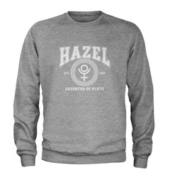 Hazel Daughter of Pluto Roman Gold Adult Crewneck Sweatshirt Heather Grey