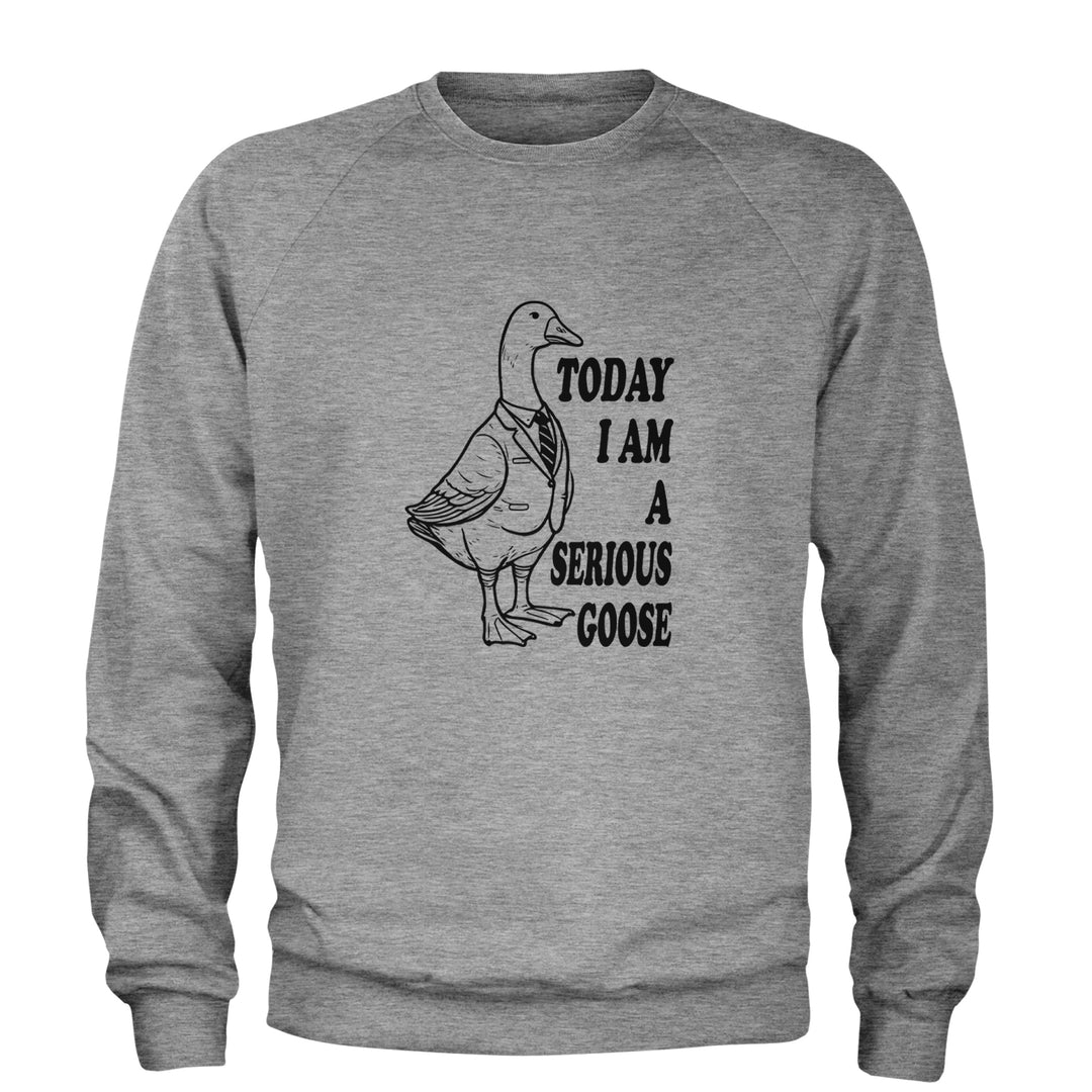 Today I Am A Serious Goose Adult Crewneck Sweatshirt Heather Grey