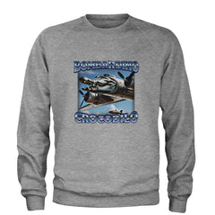 Bombardino Crocodilo Brainrot Adult Crewneck Sweatshirt Heather Grey