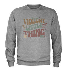 Violent Little Thing Dragon Adult Crewneck Sweatshirt Heather Grey