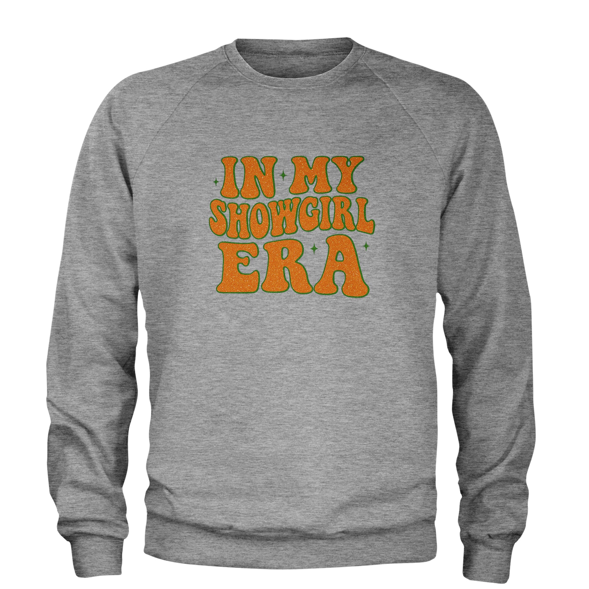 In My Showgirl Era Retro Adult Crewneck Sweatshirt Heather Grey