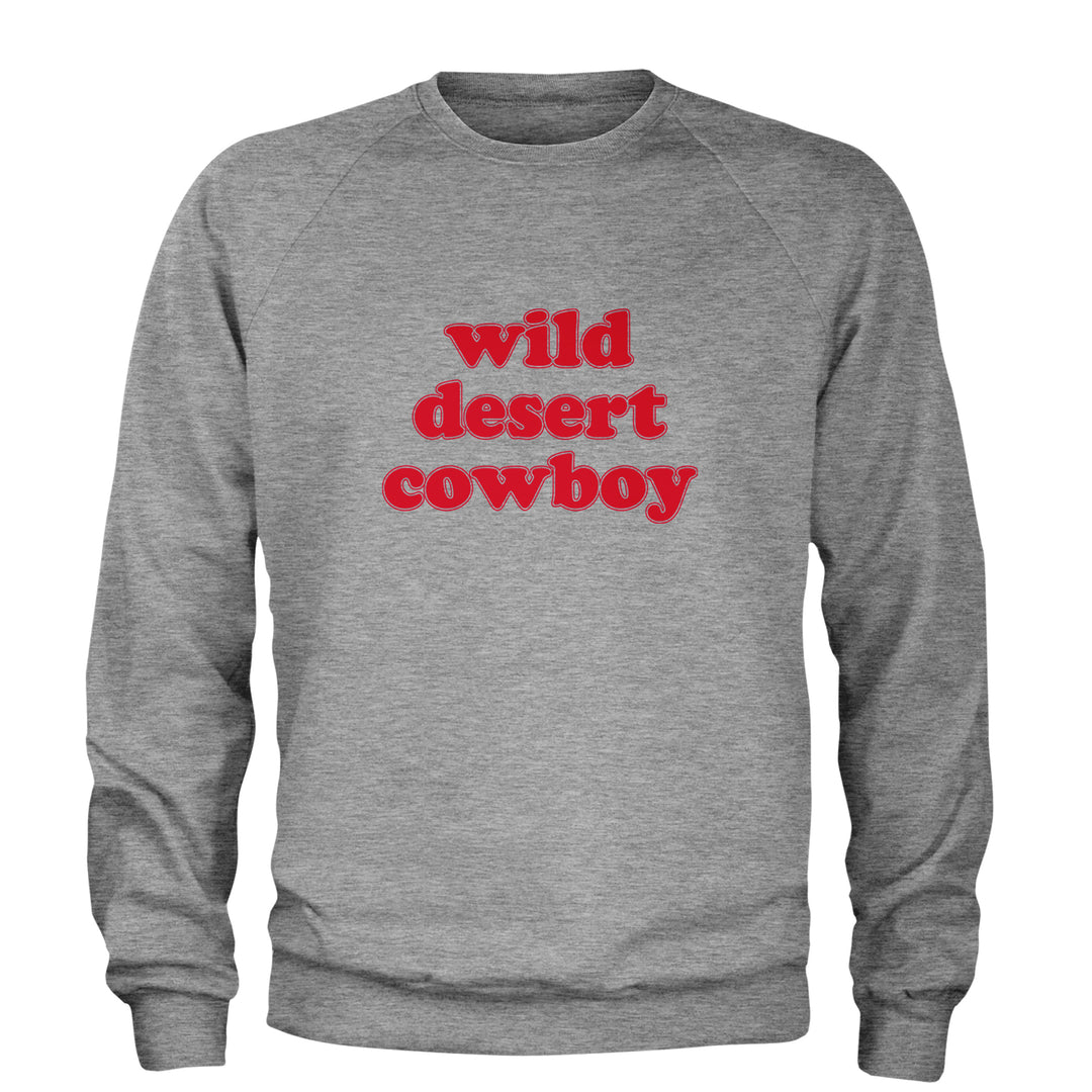 Wild Desert Cowboy Country Adult Crewneck Sweatshirt Heather Grey