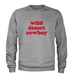 Wild Desert Cowboy Country Adult Crewneck Sweatshirt Heather Grey