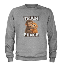 Team Punch Panchi-kun Monkey Adult Crewneck Sweatshirt Heather Grey