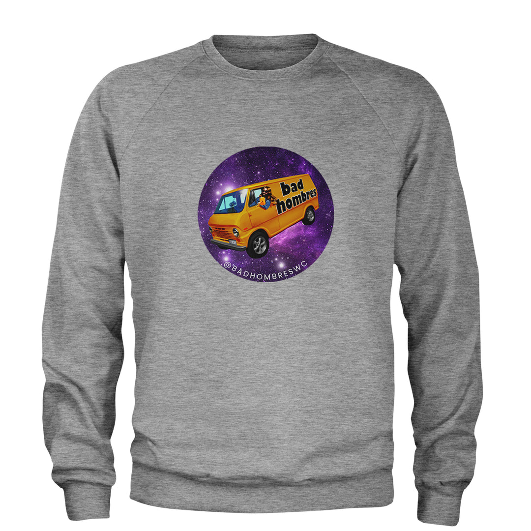 Bad Hombres Space West Chester Band Adult Crewneck Sweatshirt Heather Grey