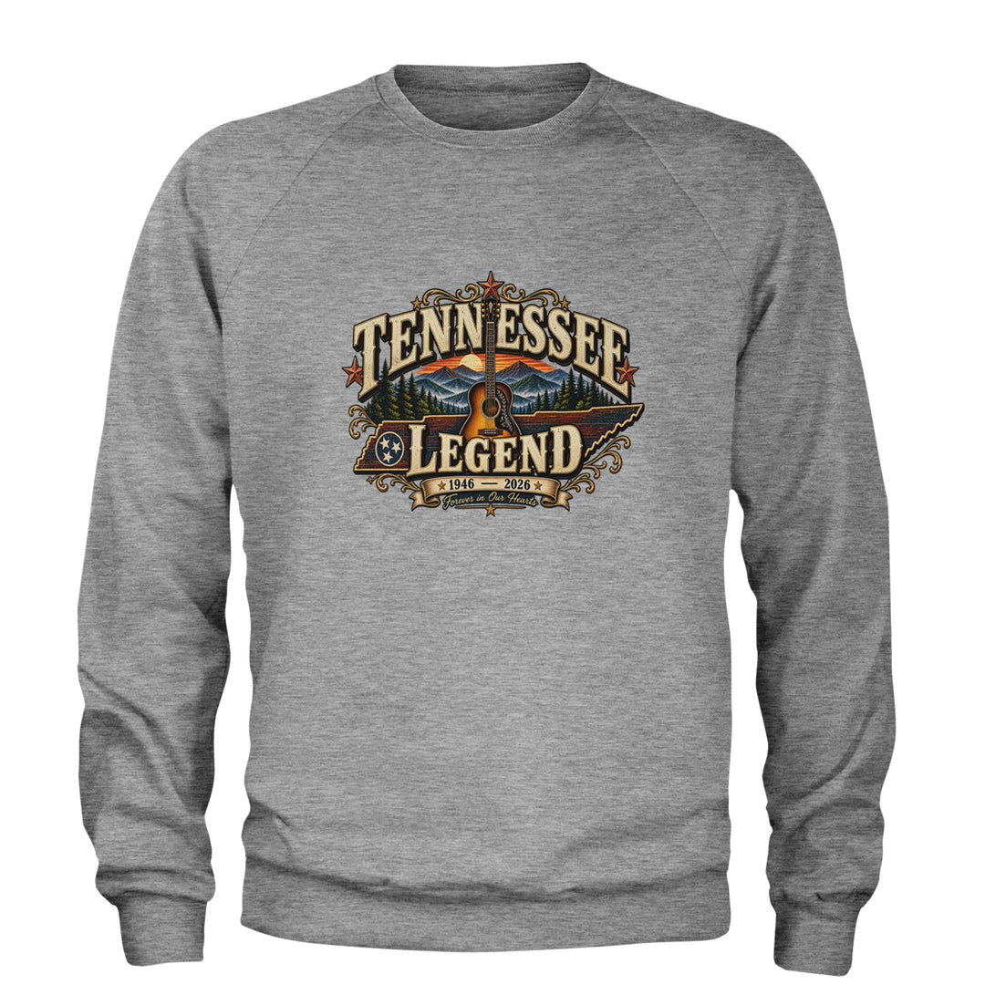 Tennessee Legend Country Music Dolly Adult Crewneck Sweatshirt Heather Grey