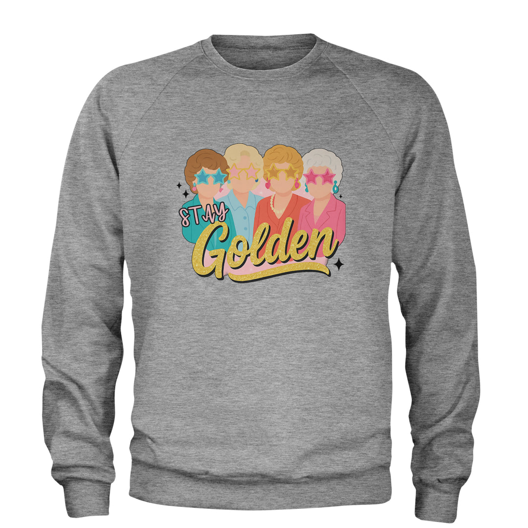Stay Golden Girls Retro Adult Crewneck Sweatshirt Heather Grey