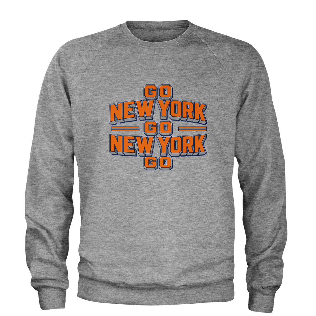 Go New York Go Basketball Adult Crewneck Sweatshirt Heather Grey