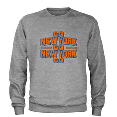 Go New York Go Basketball Adult Crewneck Sweatshirt Heather Grey