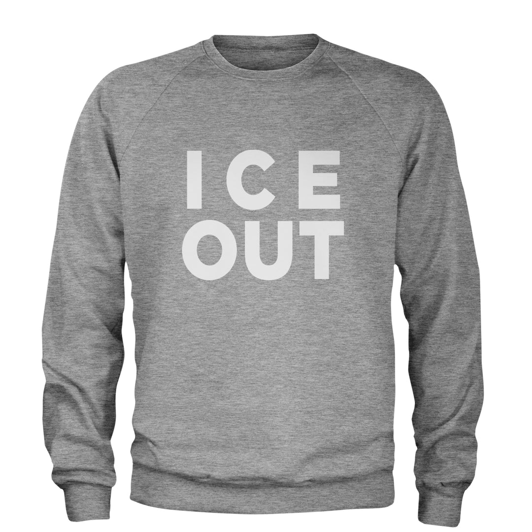 Ice Out Protest Adult Crewneck Sweatshirt Heather Grey
