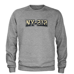 New York City 212 Area Code Skyline  Adult Crewneck Sweatshirt Heather Grey