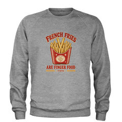 French Fries Are Finger Food IYKYK Adult Crewneck Sweatshirt Heather Grey