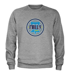 Philly Pride Liberty Bell Adult Crewneck Sweatshirt Heather Grey