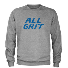 All Grit Detroit Football Adult Crewneck Sweatshirt Heather Grey
