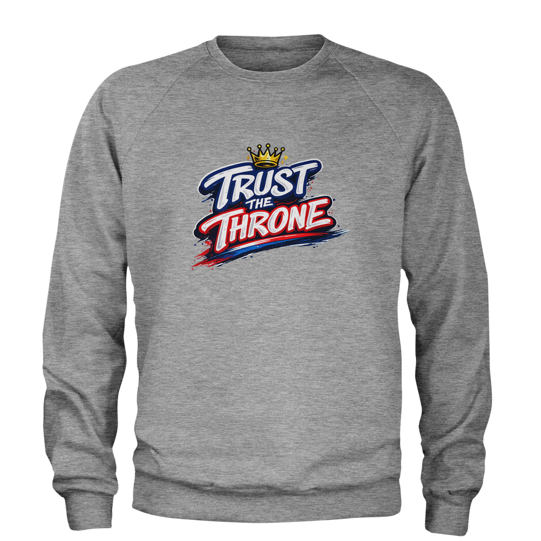 Trust The Throne Crown Philly Hoops Adult Crewneck Sweatshirt Heather Grey