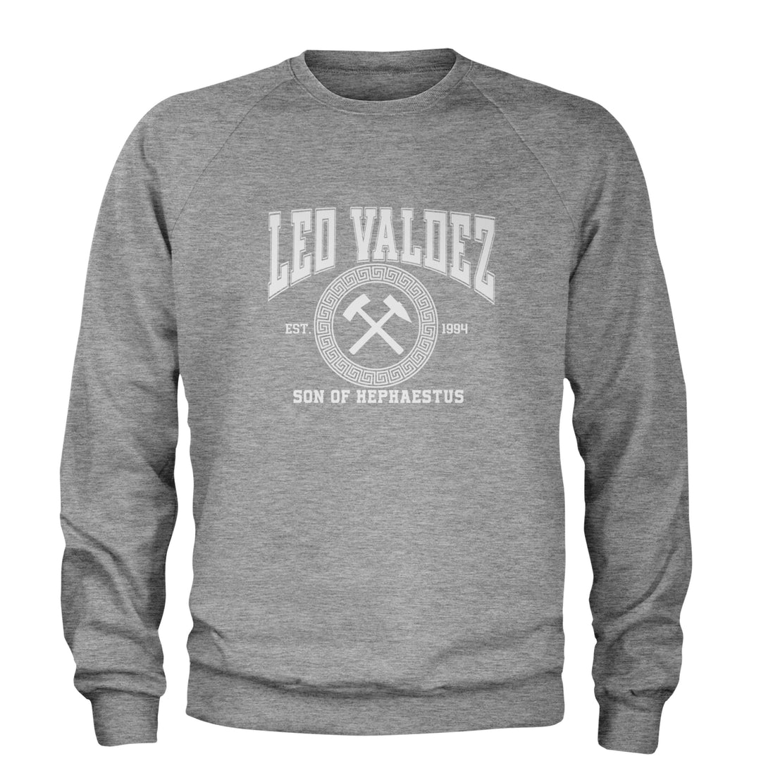 Leo Valdez Son of Hephaestus Forge Master Adult Crewneck Sweatshirt Heather Grey