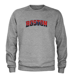 Boston City Pride Skyline Adult Crewneck Sweatshirt Heather Grey