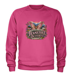 Forever Our Tennessee Butterfly Dolly Adult Crewneck Sweatshirt Hot Pink