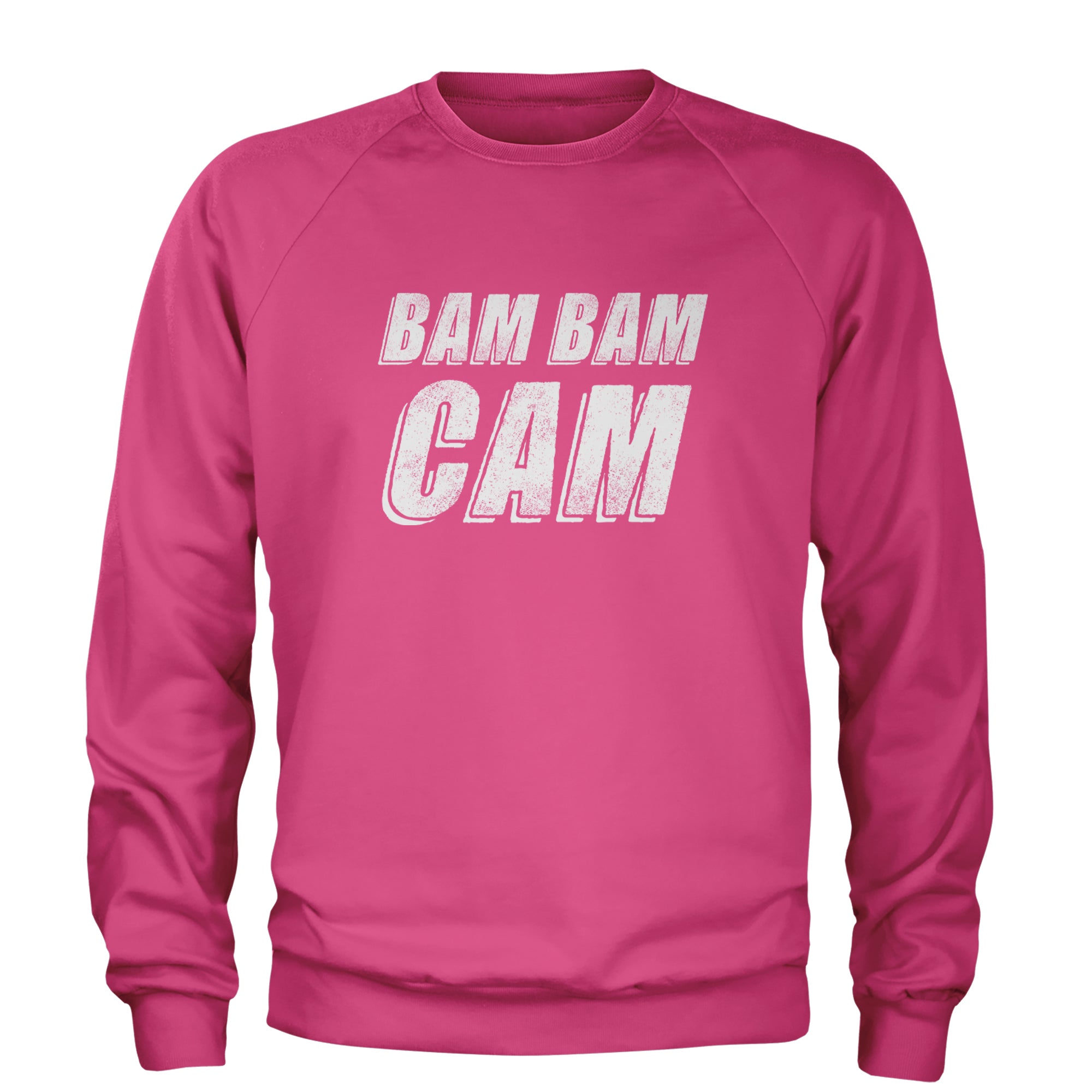 Bam Bam Cam Adult Crewneck Sweatshirt Hot Pink