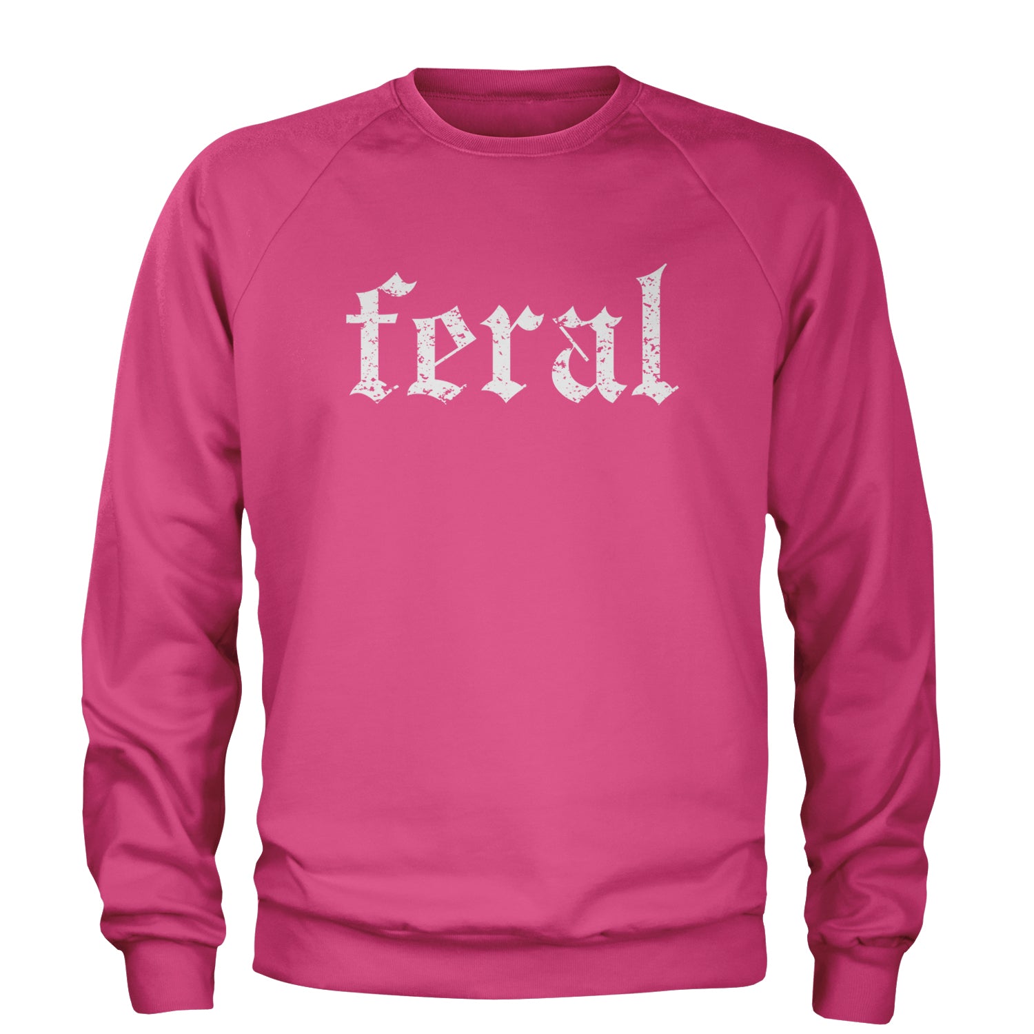 Feral Club Rat Festival Rave EDM Adult Crewneck Sweatshirt Hot Pink