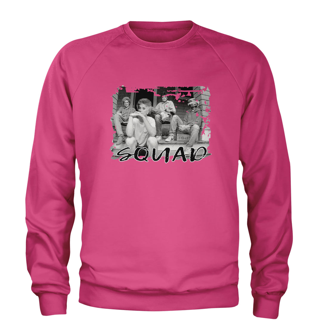 Squad Golden Girls Adult Crewneck Sweatshirt Hot Pink