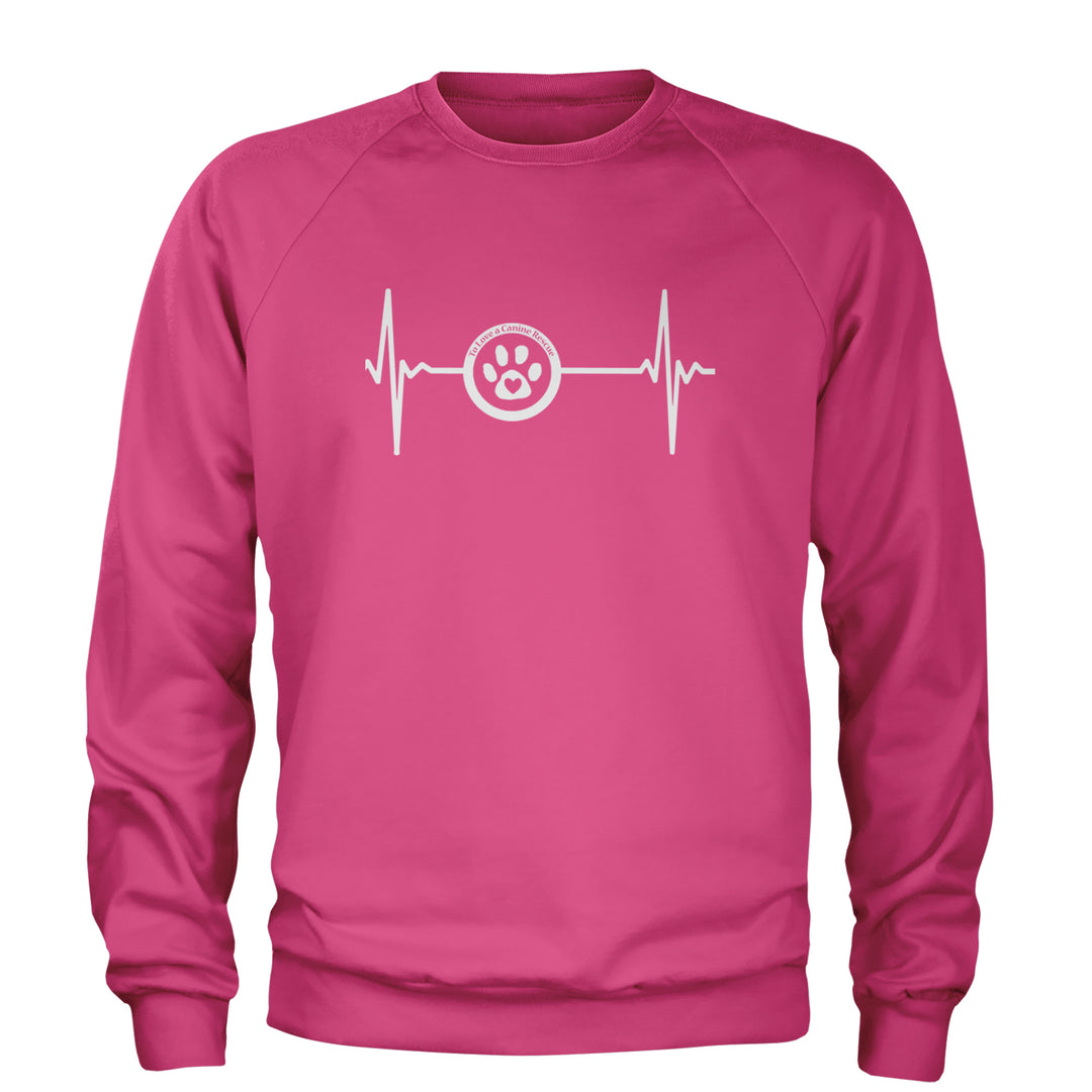 TLC Rescue Heartbeat Adult Crewneck Sweatshirt Hot Pink