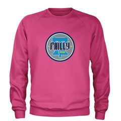 Philly Pride Liberty Bell Adult Crewneck Sweatshirt Hot Pink