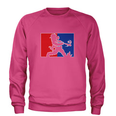 Batter Up Philly Baseball Phan Adult Crewneck Sweatshirt Hot Pink