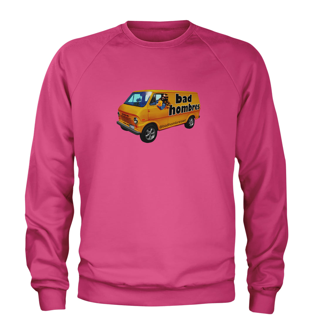 Bad Hombres Van West Chester Band Adult Crewneck Sweatshirt Hot Pink