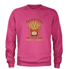 French Fries Are Finger Food IYKYK Adult Crewneck Sweatshirt Hot Pink