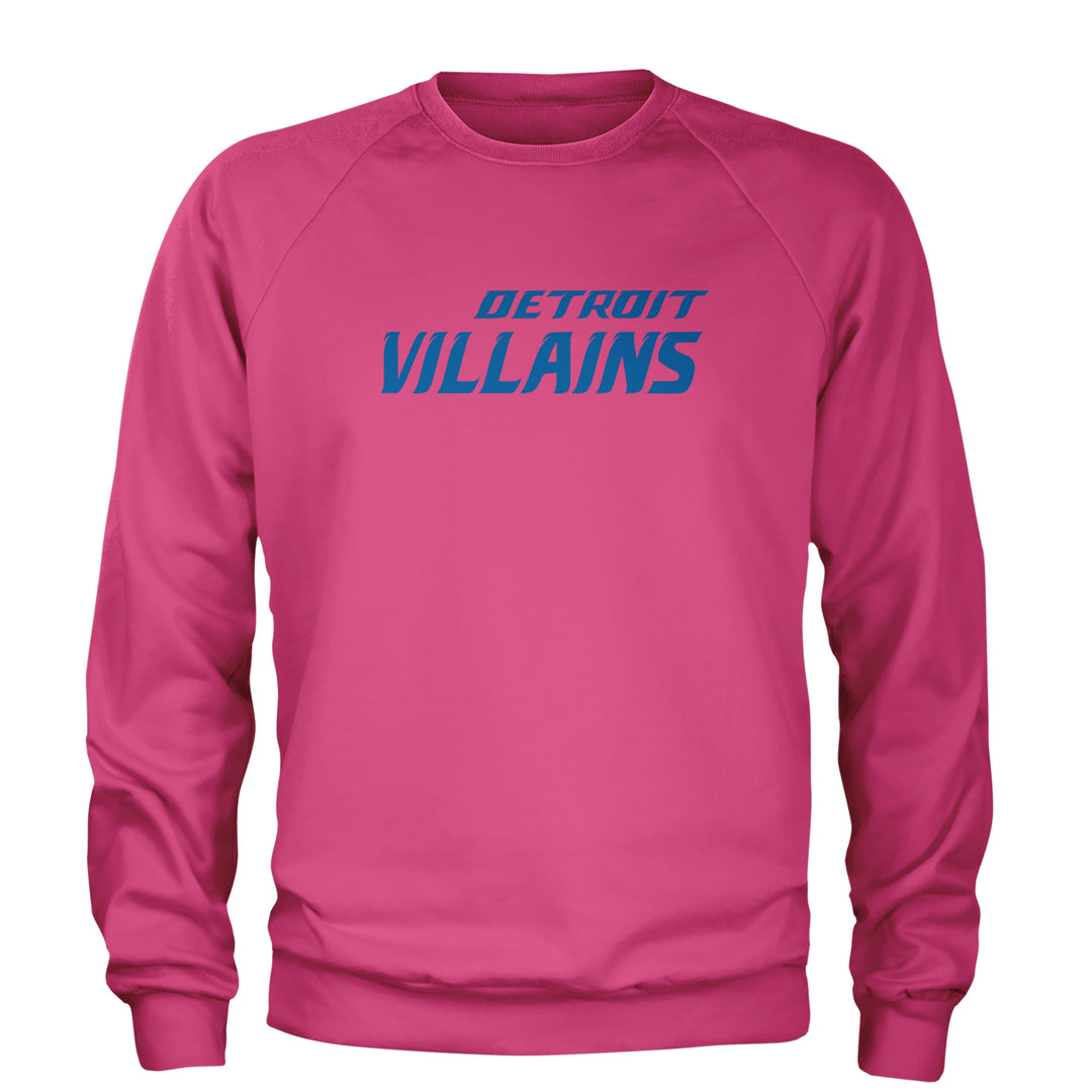 Detroit Villains Grit Football Adult Crewneck Sweatshirt Hot Pink