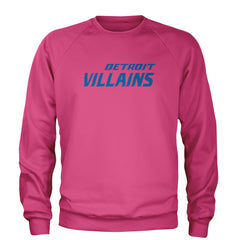 Detroit Villains Grit Football Adult Crewneck Sweatshirt Hot Pink