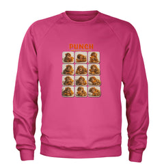 Punch Play Hard Love Harder Adult Crewneck Sweatshirt Hot Pink