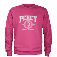 Percy Son Of Poseidon Sea God Adult Crewneck Sweatshirt Hot Pink